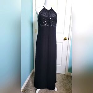 Elegant Black Halter Dress